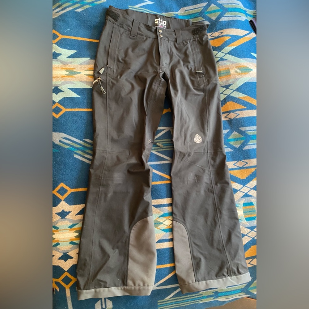 Stio Black Hardshell Ski Pants